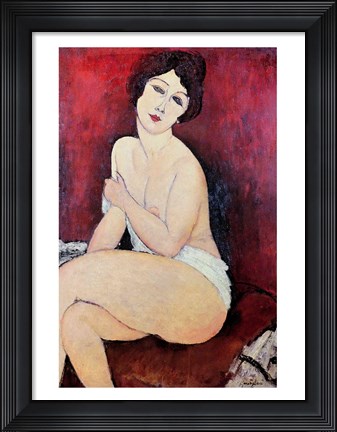 Framed Large Seated Nude Print