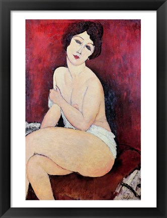 Framed Large Seated Nude Print