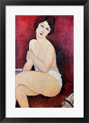 Framed Large Seated Nude Print