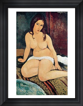 Framed Seated Nude Print