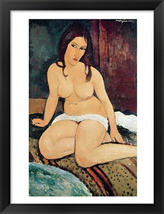 Framed Seated Nude Print