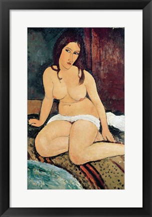 Framed Seated Nude Print