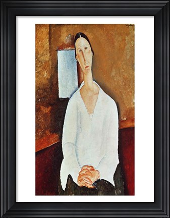 Framed Madame Zborowska with Clasped Hands, c.1917 Print