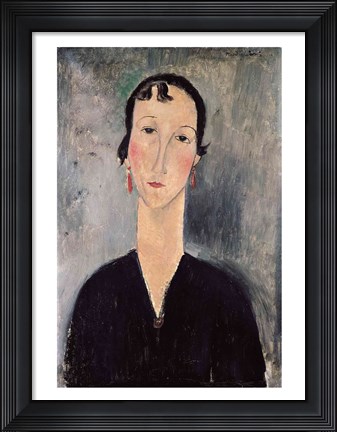 Framed Woman with Earrings Print