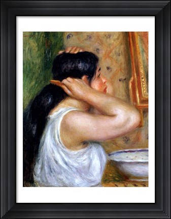 Framed Girl Combing her Hair, 1907 Print