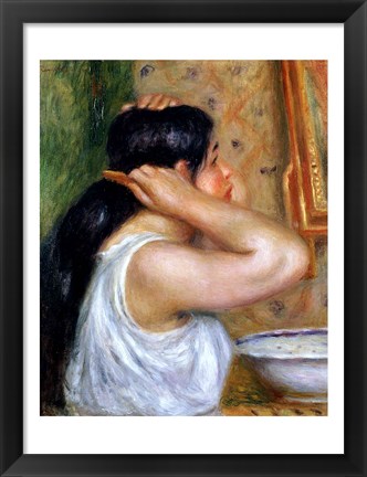 Framed Girl Combing her Hair, 1907 Print