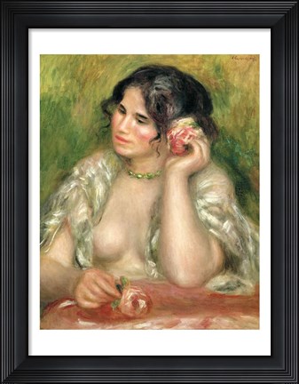 Framed Gabrielle with a Rose, 1911 Print