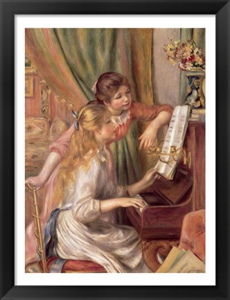 Framed Young Girls at the Piano, 1892 Print