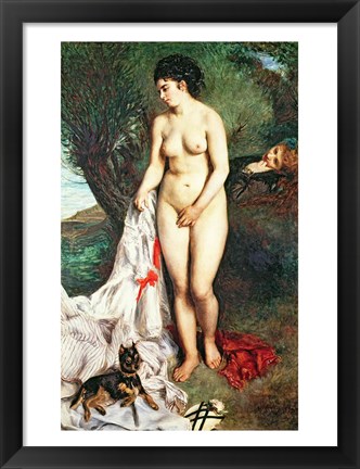 Framed Bather with a Griffon dog, 1870 Print