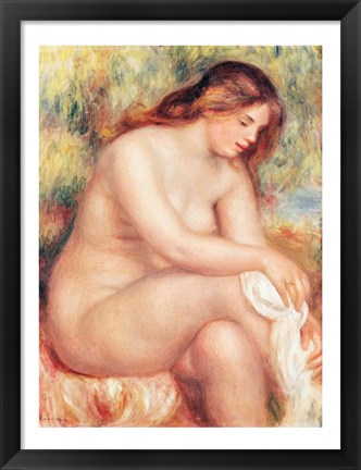 Framed Bather Drying Herself Print