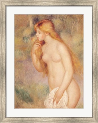 Framed Standing Bather, 1896 Print