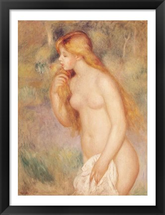 Framed Standing Bather, 1896 Print