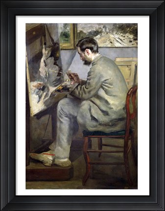 Framed Frederic Bazille at his Easel, 1867 Print