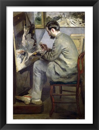 Framed Frederic Bazille at his Easel, 1867 Print