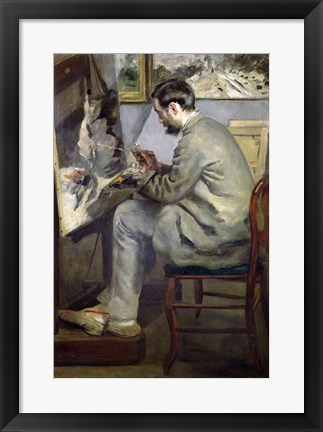 Framed Frederic Bazille at his Easel, 1867 Print