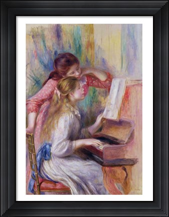 Framed Young Girls at the Piano Print