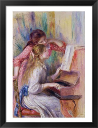 Framed Young Girls at the Piano Print