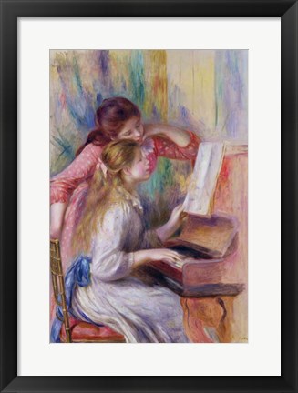 Framed Young Girls at the Piano Print