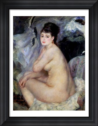 Framed Nude Seated on a Sofa, 1876 Print