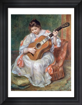 Framed Guitar Player, 1897 Print