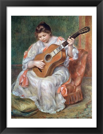 Framed Guitar Player, 1897 Print