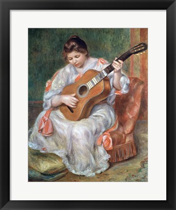 Framed Guitar Player, 1897 Print