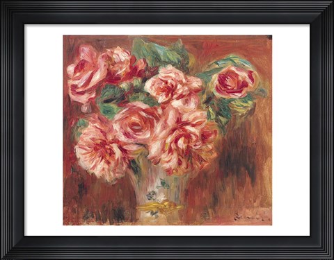 Framed Roses in a Vase, c.1890 Print