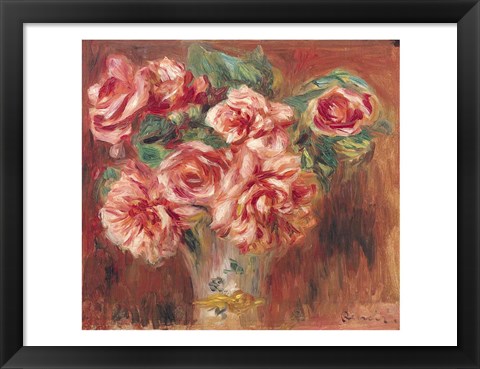 Framed Roses in a Vase, c.1890 Print