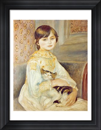 Framed Julie Manet with Cat, 1887 Print