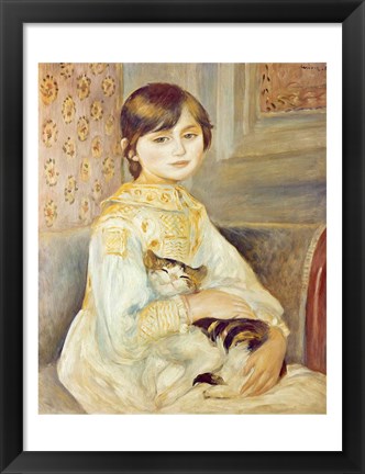 Framed Julie Manet with Cat, 1887 Print