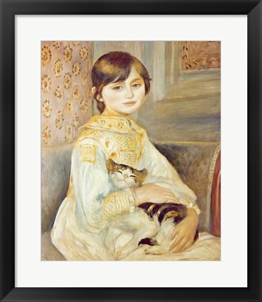 Framed Julie Manet with Cat, 1887 Print