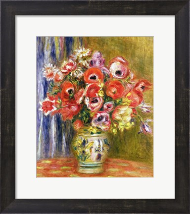Framed Vase of Tulips and Anemones, c.1895 Print