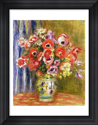 Framed Vase of Tulips and Anemones, c.1895 Print