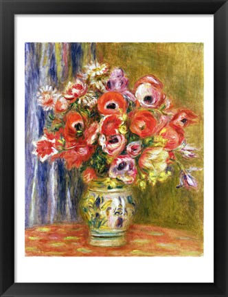 Framed Vase of Tulips and Anemones, c.1895 Print