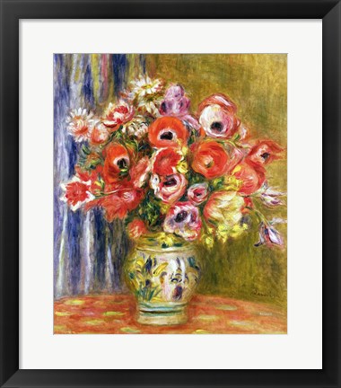 Framed Vase of Tulips and Anemones, c.1895 Print