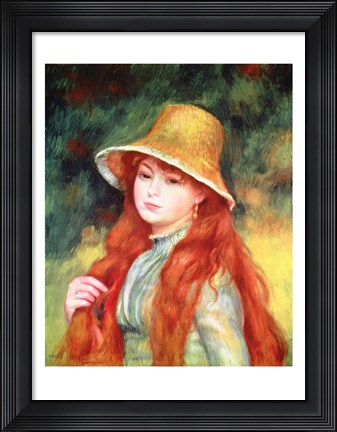 Framed Young girl in a straw hat, 1884 Print