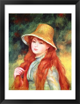 Framed Young girl in a straw hat, 1884 Print