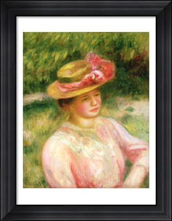 Framed Straw Hat, 1895 Print