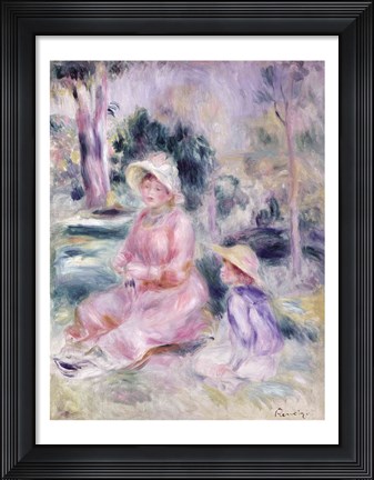 Framed Madame Renoir and her son Pierre, 1890 Print