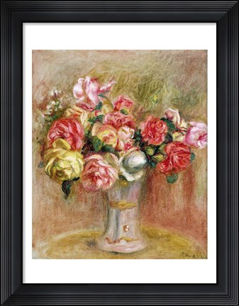 Framed Roses in a Sevres vase Print