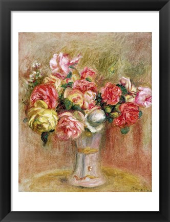 Framed Roses in a Sevres vase Print