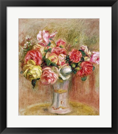 Framed Roses in a Sevres vase Print