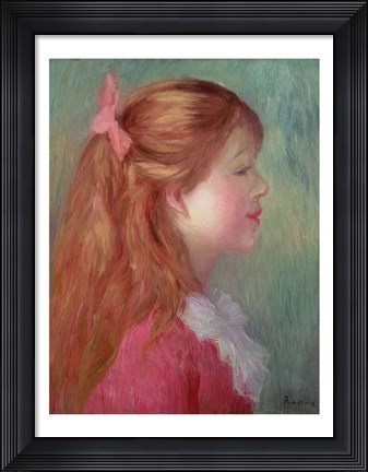 Framed Young girl with Long hair in profile, 1890 Print