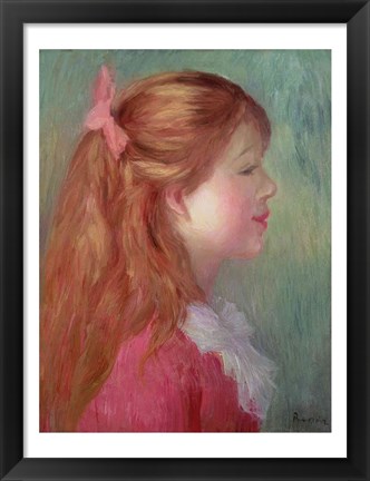 Framed Young girl with Long hair in profile, 1890 Print