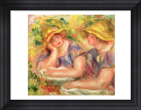 Framed Two women in blue blouses, 1919 Print