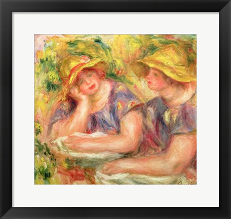 Framed Two women in blue blouses, 1919 Print