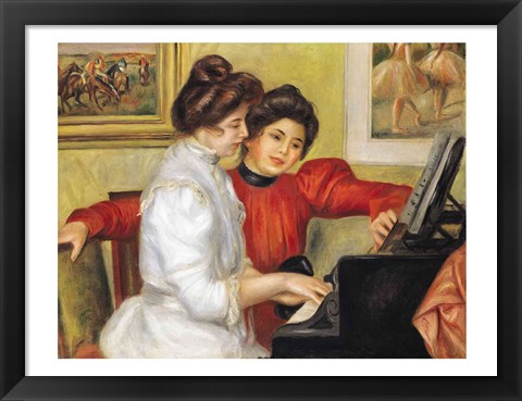 Framed Yvonne and Christine Lerolle at the piano, 1897 Print