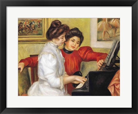 Framed Yvonne and Christine Lerolle at the piano, 1897 Print