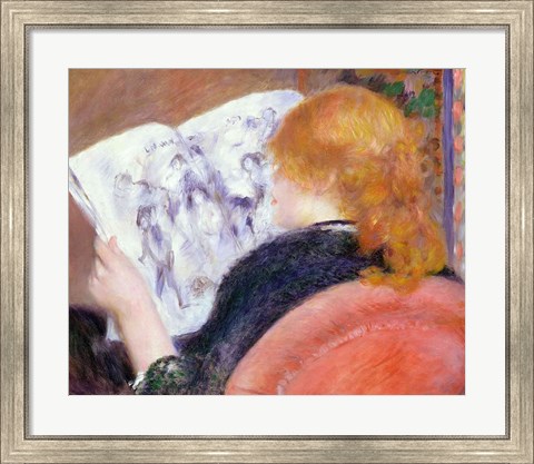 Framed Young Woman Reading an Illustrated Journal, c.1880-81 Print