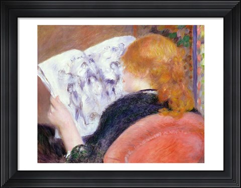 Framed Young Woman Reading an Illustrated Journal, c.1880-81 Print